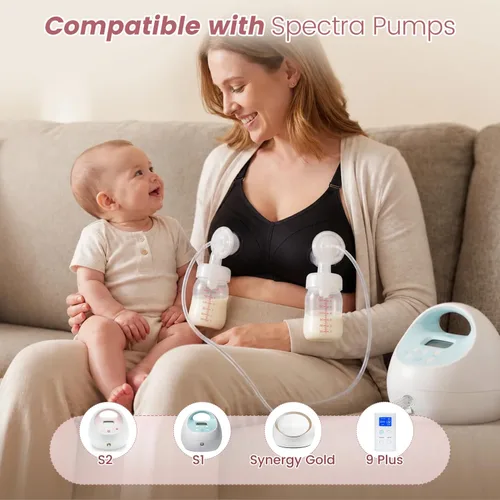 Vista 3 de Piezas de extractor de leche compatibles con Spectra S1/S2/9 Plus/SG, válvula de pico de pato, protector de reflujo, membrana, tubo para espectros