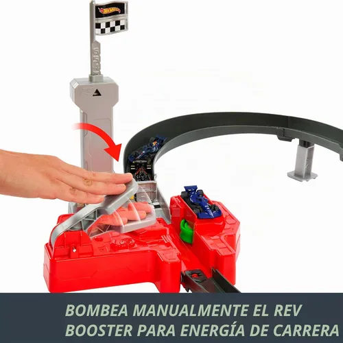 Vista 5 de Hot Wheels Sprint Race Circuit Track Set con 3 autos de juguete