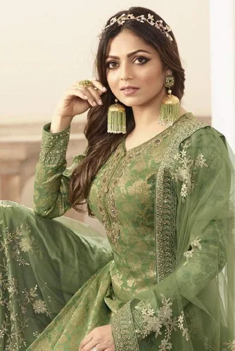 Vista 3 de Prija Collection - Ropa étnica india paquistaní listo para usar, traje de boda estilo Sharara Salwar para mujer