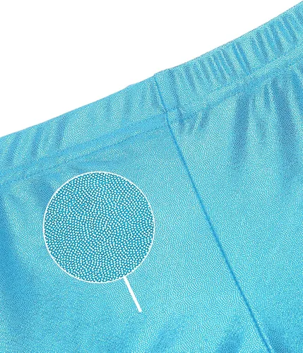 Vista 2 de SEAUR - Pantalones cortos para niñas para danza, metálicos y brillantes, pantalones cortos de ballet ajustados para gimnasia atlética, pantalones