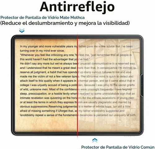 Vista 2 de Mothca Protector de pantalla de vidrio mate para iPad Pro de 12.9 pulgadas, 6ª/5ª/4ª/3ª generación (modelos 2022/2021/2020/2018), antirreflejos