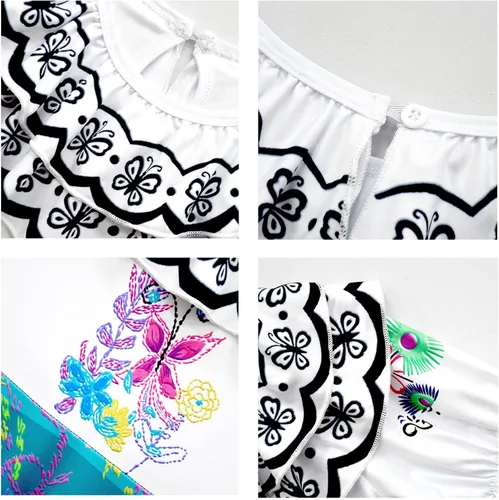 Vista 3 de Ubeufun Vestidos de película de dibujos animados para niñas, trajes de verano mágicos para fiesta