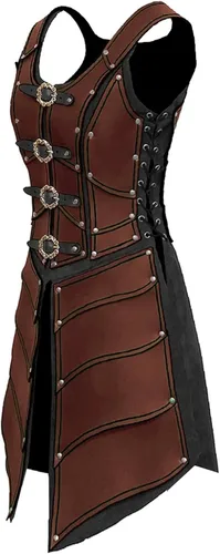 Vista 2 de Armadura medieval Viking Armadura Caballero Vestido Armadura PU Traje de cuero para LARP Party