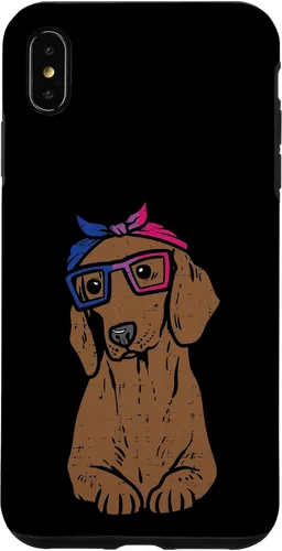 Vista 7 de Funda para iPhone 14 con diseño de perro salchicha LGBTQ con bandera bisexual y orgullo gay