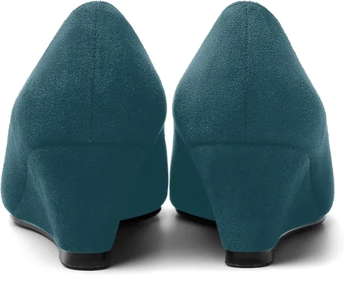 Vista 4 de Zapatos de tacón bajo con cuña para mujer, con puntera puntiaguda, de 2 pulgadas