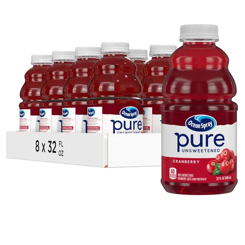 Vista 11 de Ocean Spray® Cereza ácida pura sin azúcar, 100% jugo de cereza ácida, botella de 32 onzas líquidas (paquete de 8)