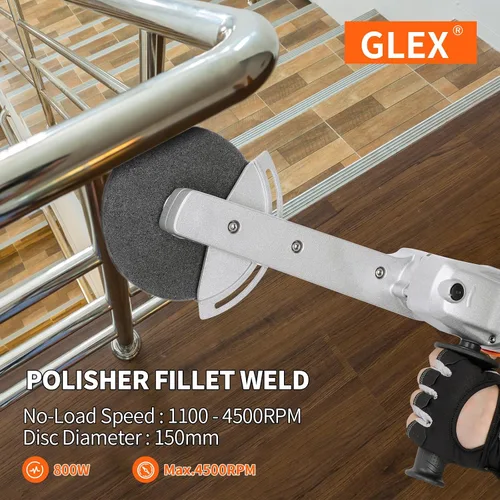 Vista 2 de GLEX Soporte de amoladora angular, brazo extendido, Amoladora eléctrica industrial de acero inoxidable, Lijadora, Uso general: Muelas, Cuchillas