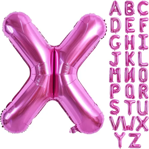 Vista 22 de TONIFUL Globos grandes de 40 pulgadas de color rojo rosa con letras B, globos gigantes de letras del alfabeto, globos grandes de Mylar