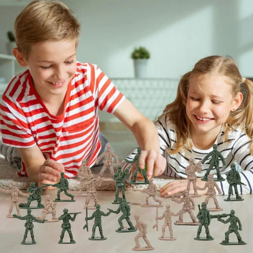 Vista 2 de ikasus 360 piezas de plástico para hombres del ejército para niños, mini figuras de acción militares, figuras militares de soldados de juguete