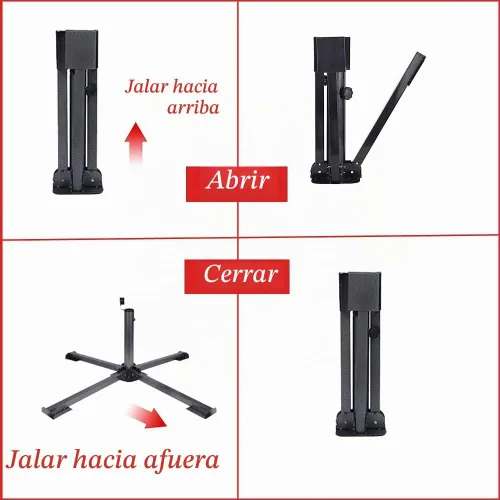Vista 6 de Soporte de anclaje plegable para patio, ajustable, portátil, anclaje de playa, hierro templado, resistente, soporte para sombrilla de patio al aire