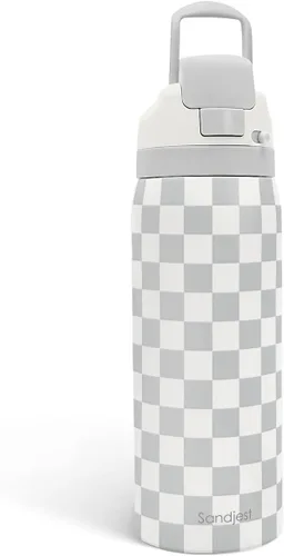 Vista 48 de Botella de agua de acero inoxidable con bandera estadounidense, aislada al vacío, tapa de botón, 32 onzas, regalos para patriota 4 de julio
