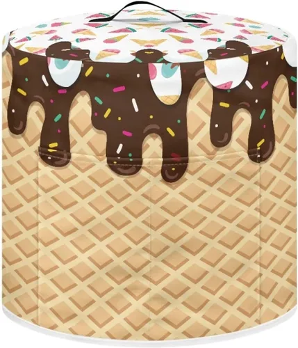 Vista 38 de Suobstales Cubierta para aparato con estampado de estrellas de mar de playa, cubierta antipolvo, funda portátil para olla a presión con bolsillo