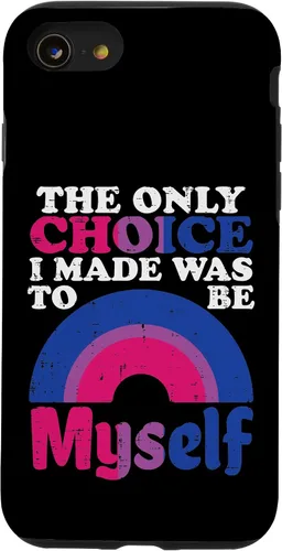 Vista 13 de Funda LGBTQ para iPhone 13 Pro Only Choice I Made Be Myself Bisexual Bi Pride Flag