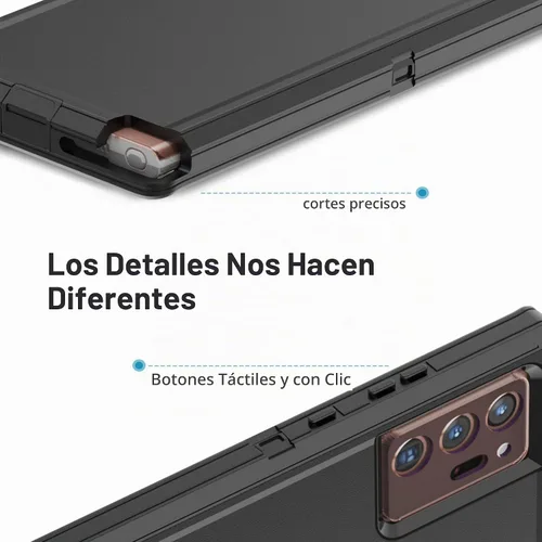 Vista 6 de Funda para Galaxy Note 20 Ultra 5G, funda protectora resistente con [3 capas] Cubierta de protección de goma resistente a prueba de golpes