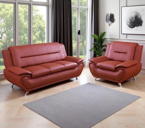 Vista 26 de Sofás de cuero, juego de sofás de sala, sofá para dormitorio, apartamento, juegos de muebles de sala de estar de cuero