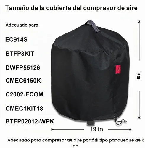 Vista 6 de DEWALT - Compresor de aire negro impermeable, duradero 600D resistente compresores de aire con asa, apto para artesanos, Porter-cable, compresor