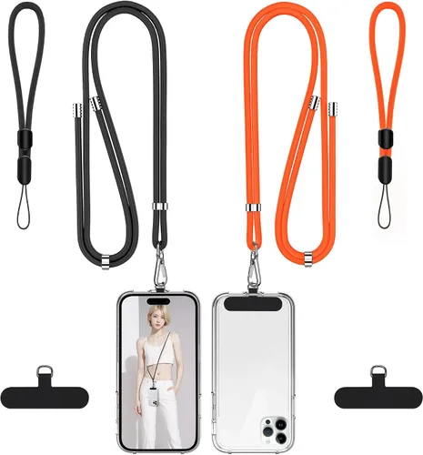 Vista 19 de Cordon para teléfono celular, cordon cruzado para teléfono con correa de cuello ajustable y paquete de 2 correas de muñeca para teléfono con parches