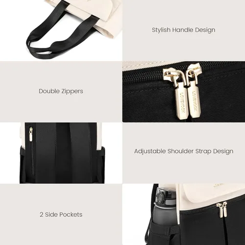 Vista 5 de LOVEVOOK Mochila para mujer, mini mochilas convertibles para adolescentes y niñas, pequeña bolsa universitaria para el trabajo, escuela, viajes