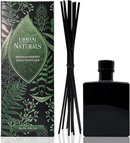 Vista 2 de Urban Naturals Balsam Forest - Juego de aceites difusores de varillas – Abeto Fraser, hoja perenne, pino, cedro leñoso y sándalo – Botella de vidrio