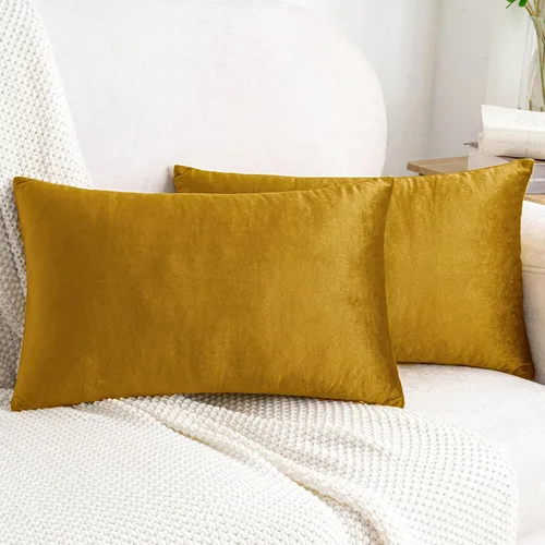 Vista 51 de HWY 50 fundas de almohada decorativas de terciopelo sólido para sofá, sala de estar., Terciopelo, gris, 20x20 pulgadas