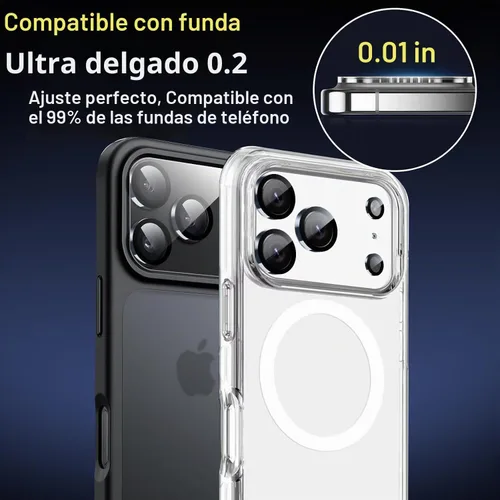 Vista 7 de Ferilinso Paquete de 6 Protectores de Lente de Cámara para Accesorios de iPhone 17 Pro, Compatible con Fundas de Teléfono, Cubierta de Vidrio