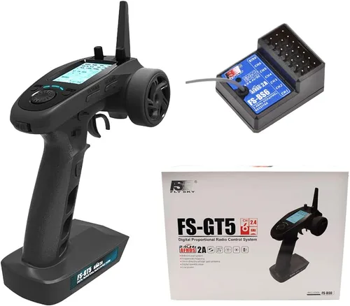 Vista 6 de Flysky FS-GT5 2.4G 6CH Transmisor Control remoto con receptor FS-BS6 para RC Car Crawler Boat