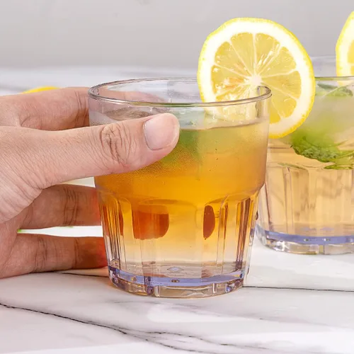 Vista 5 de Restaurantware Bev Tek - Juego de 50 vasos de plástico de 9 onzas resistentes a las roturas, vasos apilables de plástico transparente aptos