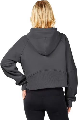Vista 3 de Sudaderas con capucha de entrenamiento para mujer, sudadera con forro polar con media cremallera, sudadera alegre y brillante