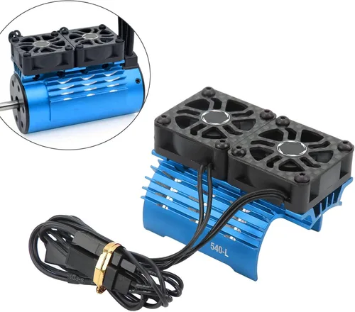 Vista 2 de VINGVO Disipador de calor de enfriamiento del ventilador del motor RC, 28000 RPM, ventilador de motor RC, radiador de aluminio, ventilador