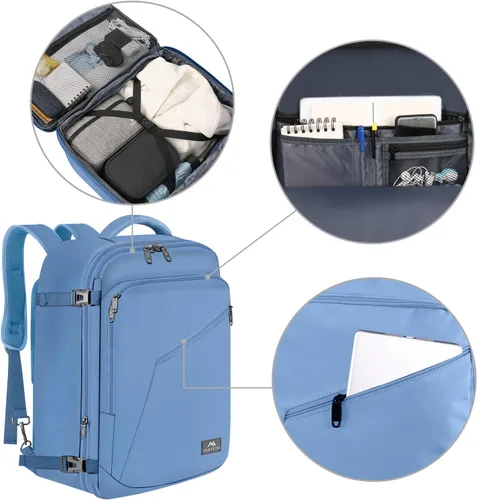 Vista 80 de MATEIN - Mochila de viaje extragrande de 10.56 galones, mochila de viaje ampliable apta para aerolíneas, para viajeros de fin de semana, hombres