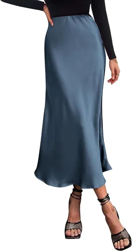 Vista 21 de BTFBM Faldas largas para mujer, trajes de otoño 2026 Azul marino