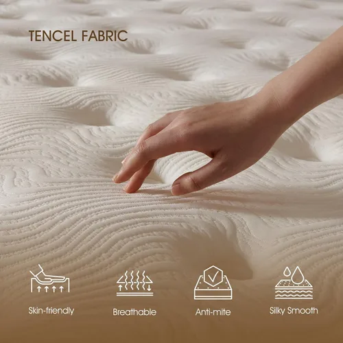 Vista 2 de Colchón Queen, Colchón de Espuma Viscoelástica con Gel Refrescante de 12 pulgadas, Sueño Fresco, Alivio de Presión con Soporte Medio Firme, Mejora