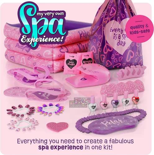 Vista 5 de Pretty Me Kit de día de spa para niñas, juego de regalo de manicura y pedicura para niños de 5 a 10 años, regalos para niñas, kits de pies y uñas