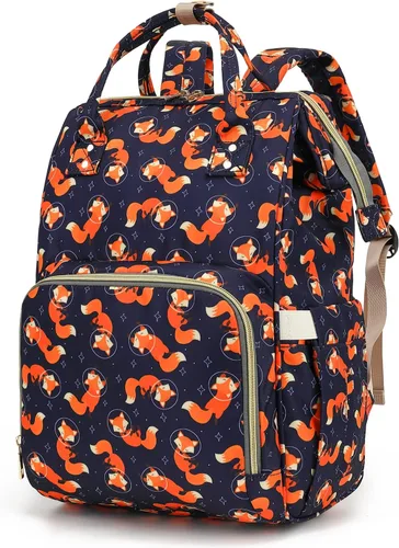 Vista 9 de Mochila para pañales de bebé con diseño de mariposa para niñas y niños, impermeable, grande, para mamá