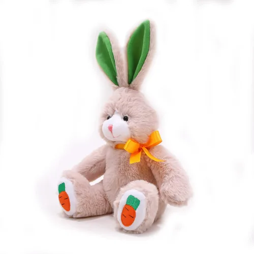 Vista 2 de Plushland Conejito de Pascua, suave y encantador conejo de zanahoria de primavera, juguete de peluche para niños y niñas, decoración de Pascua, Beige