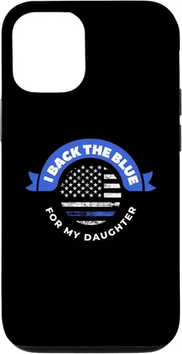 Vista 11 de Funda para iPhone 12 mini I Back The Blue For My Daughter Police Parents