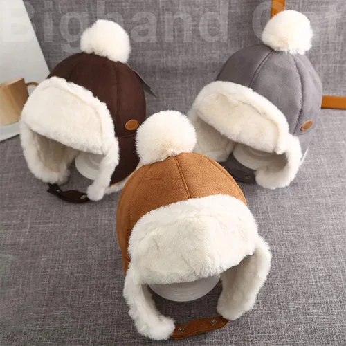 Vista 5 de IIG Gorra de soldado de invierno Ushanka con orejeras unisex para niños