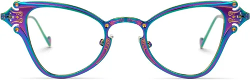 Vista 7 de VOOGLAM Gafas de bloqueo de luz azul ojo de gato con estilo para mujer, antifatiga ocular, gafas UV Chuchin