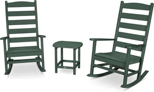 Vista 8 de POLYWOOD® Juego de mecedoras Shaker, color negro