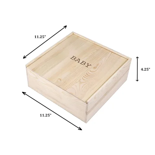 Vista 5 de Stephan Baby Caja de recuerdos de pino natural, bebé