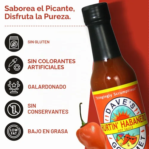 Vista 3 de Dave's Salsa Gourmet, hurtin Habanero, 5 Onza