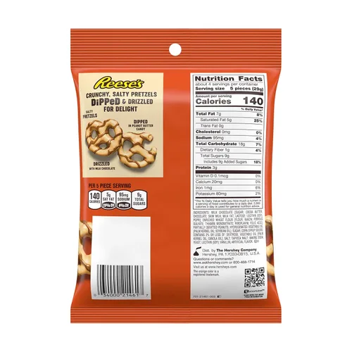 Vista 2 de Reese's Pretzel bañado en chocolate, caja de CANDY CABIN (Reeses, 6 unidades)