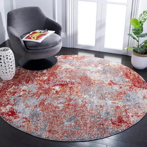 Vista 24 de SAFAVIEH Aston Collection - Alfombra decorativa, 2 x 5 pies, gris claro y gris, diseño abstracto moderno, no desprende pelusa y de fácil cuidado