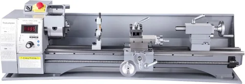 Vista 11 de VEVOR Torno de metal, Mini máquina de torno de 210x720, Cambio de velocidad variable de 2500 RPM, Mini torno de precisión de 750W, Torno de trabajo
