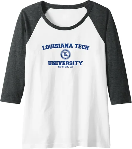 Vista 9 de Louisiana Tech Bulldogs Circle Logo Raglan Baseball Tee