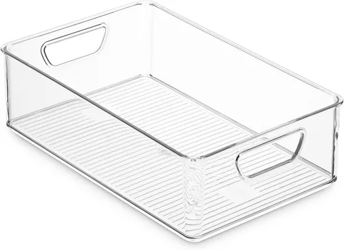 Vista 6 de Munfix Juego de 16 contenedores organizadores de refrigerador, cestas de plástico para organización y almacenamiento de despensa, organizadores