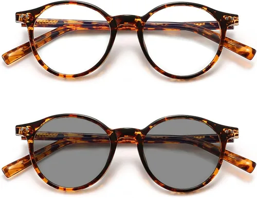 Vista 10 de TR90 Transición Fotocromática ronda lente completa gafas de lectura para hombres mujeres gafas de sol presbípicas transparentes lectores