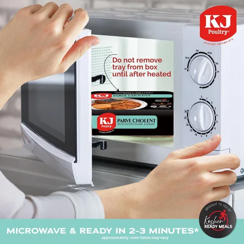Vista 4 de KJ Poultry Kosher Parve Ready Meals - Cholent MRE Meals listas para comer, halal, (paquete de 12) preparadas para entrada totalmente cocida, estable