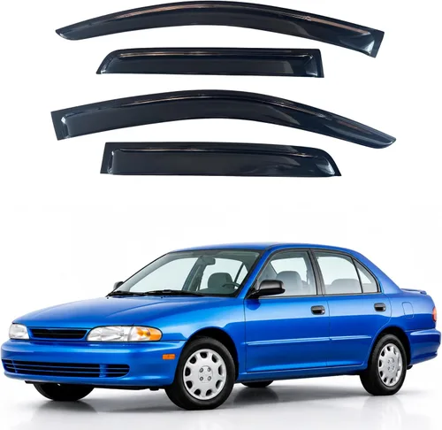 Vista 356 de Visera de ventana IG para Ford Focus Sedán y Hatchback 2012-2018, Protector de ventana lateral para lluvia y viento estilo Mugen, extra duradero
