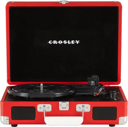 Vista 19 de Crosley CR8005F-AC Cruiser Plus - Tocadiscos vintage de 3 velocidades con Bluetooth, tipo maletín, reproductor de discos de vinilo, tablero